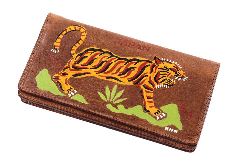 Handpainted Tiger Souvenir Wallet - Brown